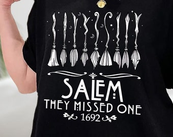 Retro Salem Massachusetts 1692 They Missed One Shirt, Vintage Salem Witch Shirt, Salem Witch Trials Shirt, Spooky Season, Halloween Shirt