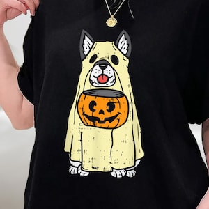 Halloween Dog Shirt, Funny Halloween Shirt, Siberian Husky Ghost Funny Halloween T-Shirt, Сute Ghost Dog Shirt, Sweatshirt, Hoodie