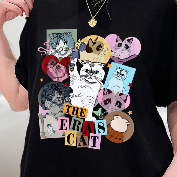 La camiseta Era Cat, Karma Is A Cat Shirt, The Eras Tour Shirt Cats, Midnights Taylor Tee, camiseta Cute Swift Cat, sudadera, sudadera con capucha