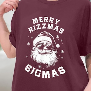 Merry Rizzmas Sigmas Christmas Santa TShirt, Rizz the Season Santa Sweatshirt, Rizzler Santa Claus T-shirt, Santa Shirt, Sweatshirt, Hoodie