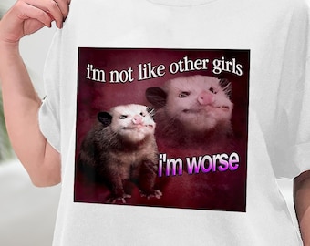 I'm Not Like The Other Girls I'm Worse Shirt, Opossum Shirt, Possum Shirts, Cute Opossum Tee, Opossum Lover Gift Shirt, Sweatshirt, Hoodie