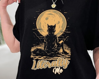 Sitting Wolf Literally Me Funny Meme Shirt, Wolf Meme Tee, Wolf Ripping Shirt, Literally me Tshirt, Alpha Wolf, Werewolf Shirt, Hoodie