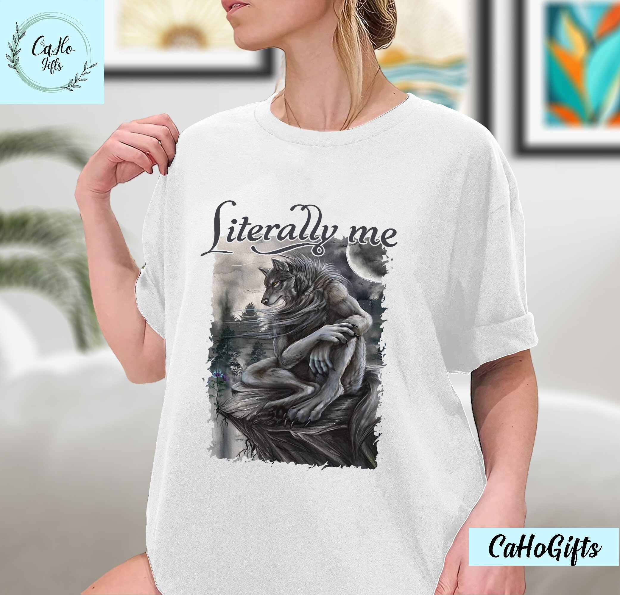 Sitting Wolf Shirt Literally Me Alpha Wolf Funny Meme Tshirt Grunge ...