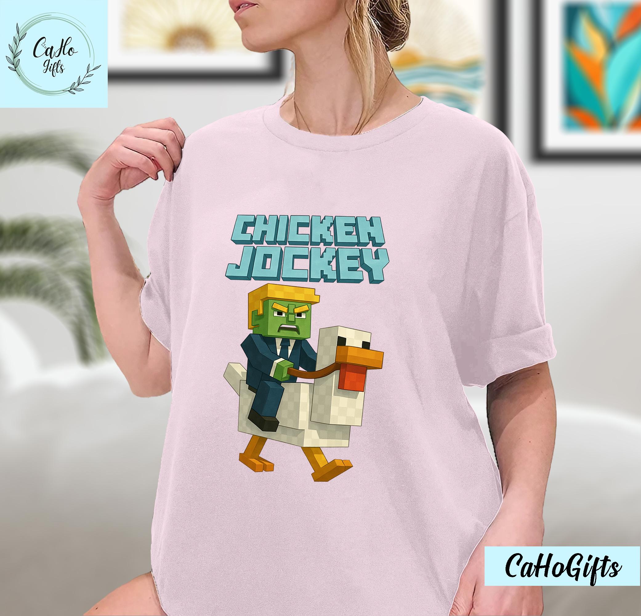 Minecraft Chicken Jockey Funny Trump Shirt, Hilarious Gaming Gift