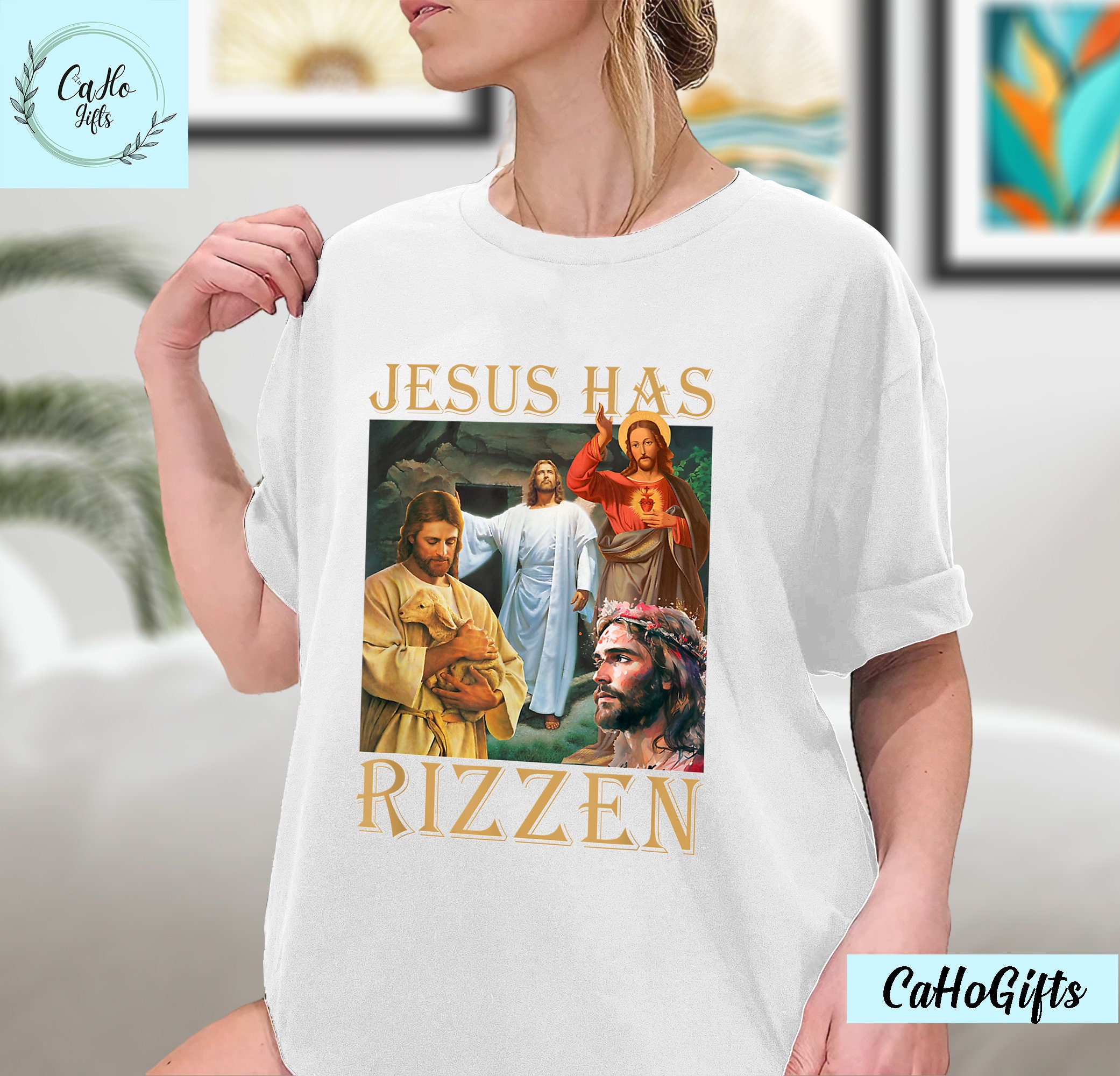 Jesus Has Rizzen Jesus Cool Funny T-shirt, He is Rizzen Jesus Rizz ...
