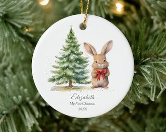 Baby erste Weihnachten Ornament 2025, personalisierte erste Weihnachten Ornament Baby Girl Name, Baby-Dusche-Geschenk, Baby-Familien-Andenken
