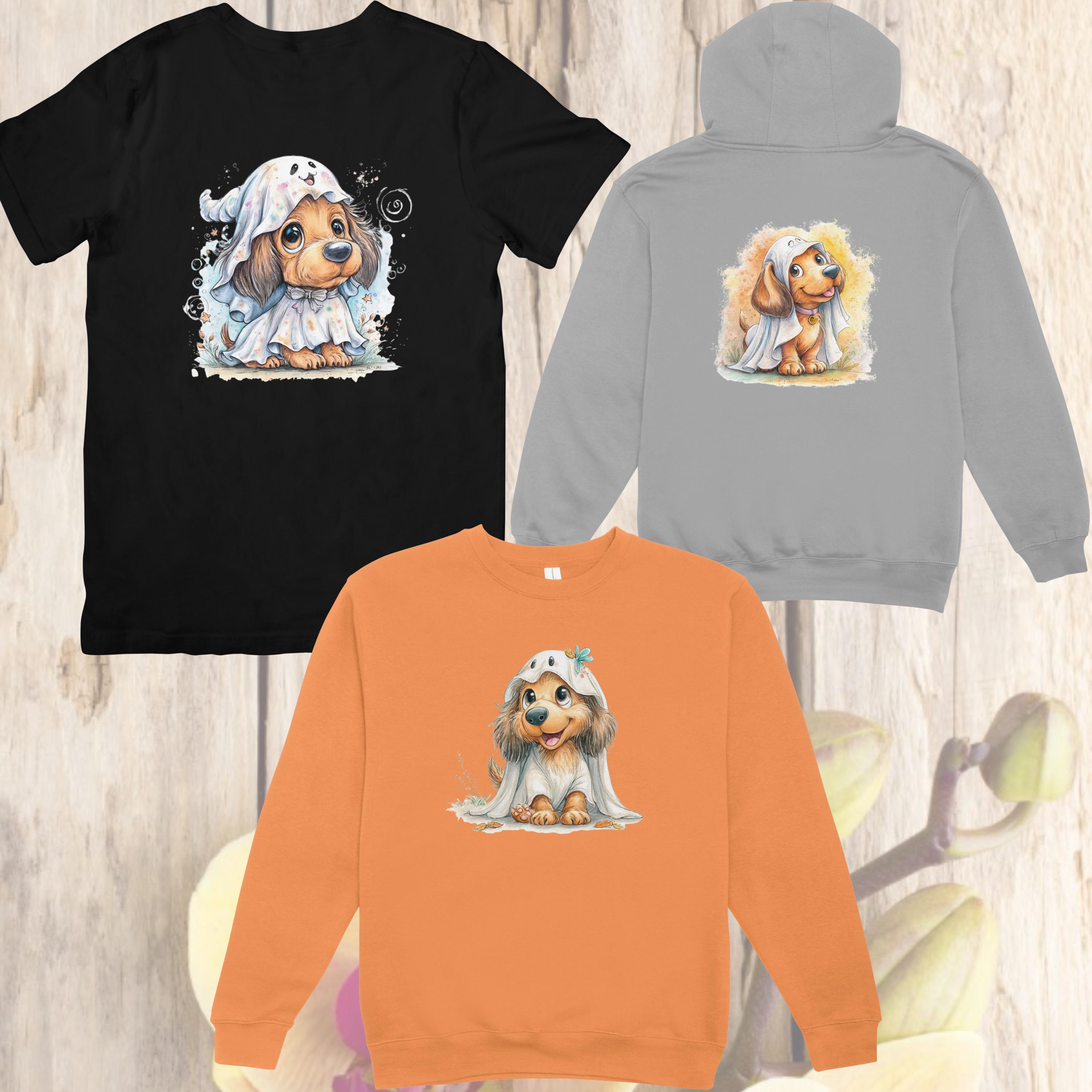 Dachshund Ghost Watercolor PNG SVG Bundle, 18 Cute Halloween Dog ...