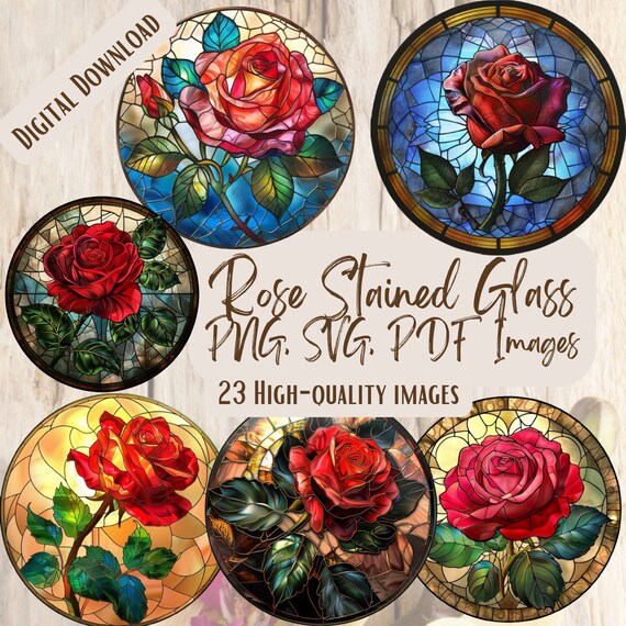 バラ ステンド グラス 花 薔薇デザインのステンドグラス作品集