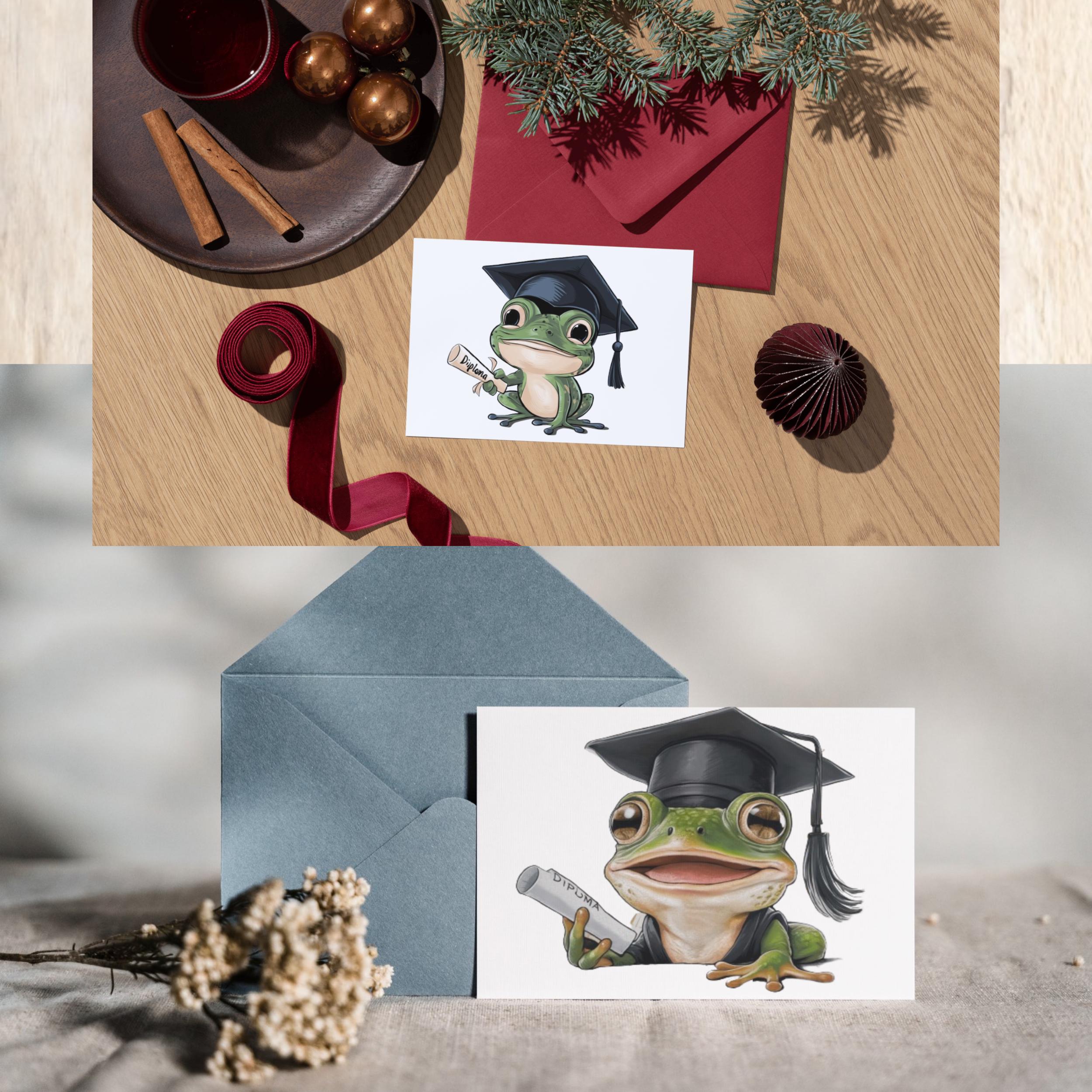 Frog Graduation PNG SVG Bundle, 21 Adorable Frog Clipart Designs for ...