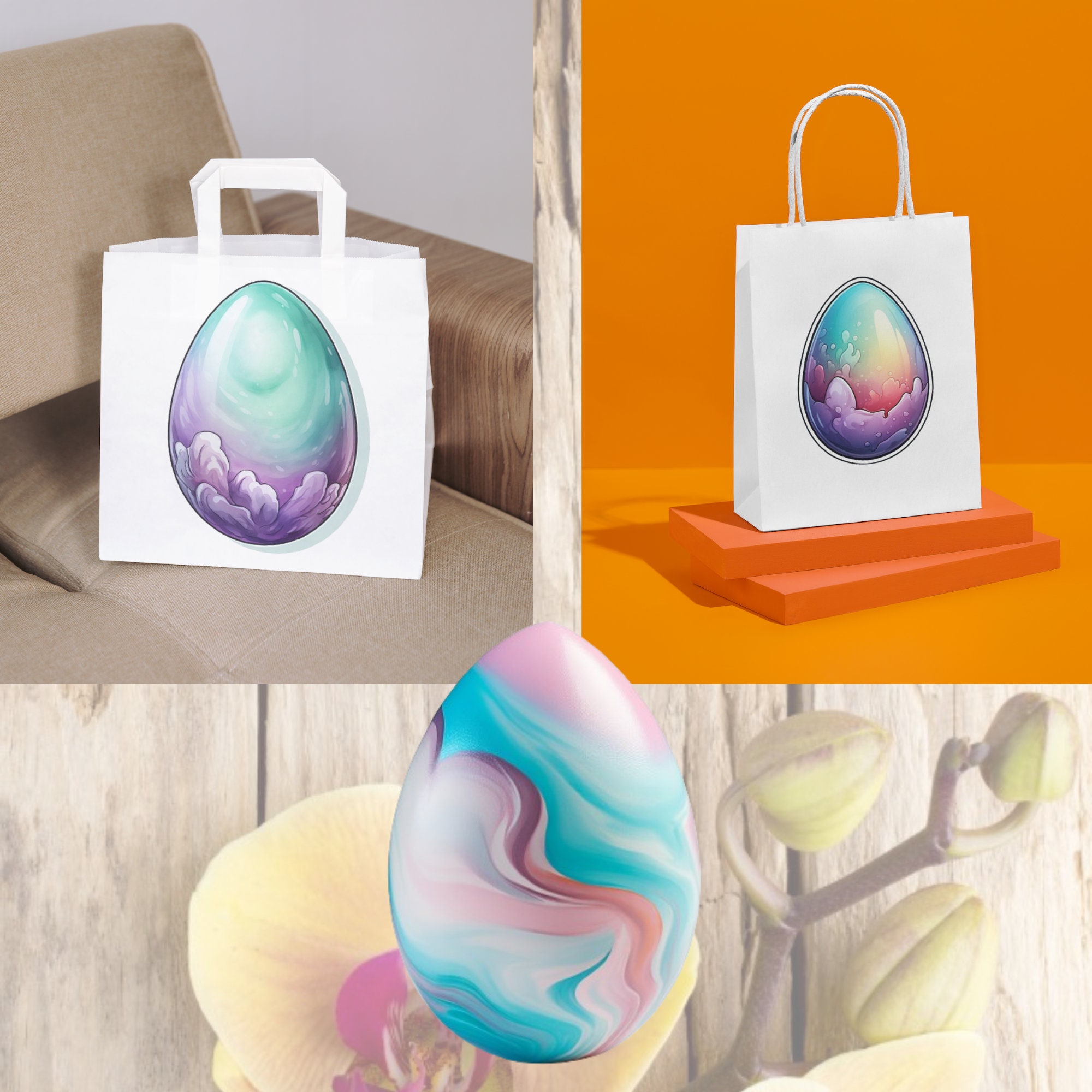 Pastel Easter Egg Clipart Bundle, 42 Watercolor PNG SVG Images for ...