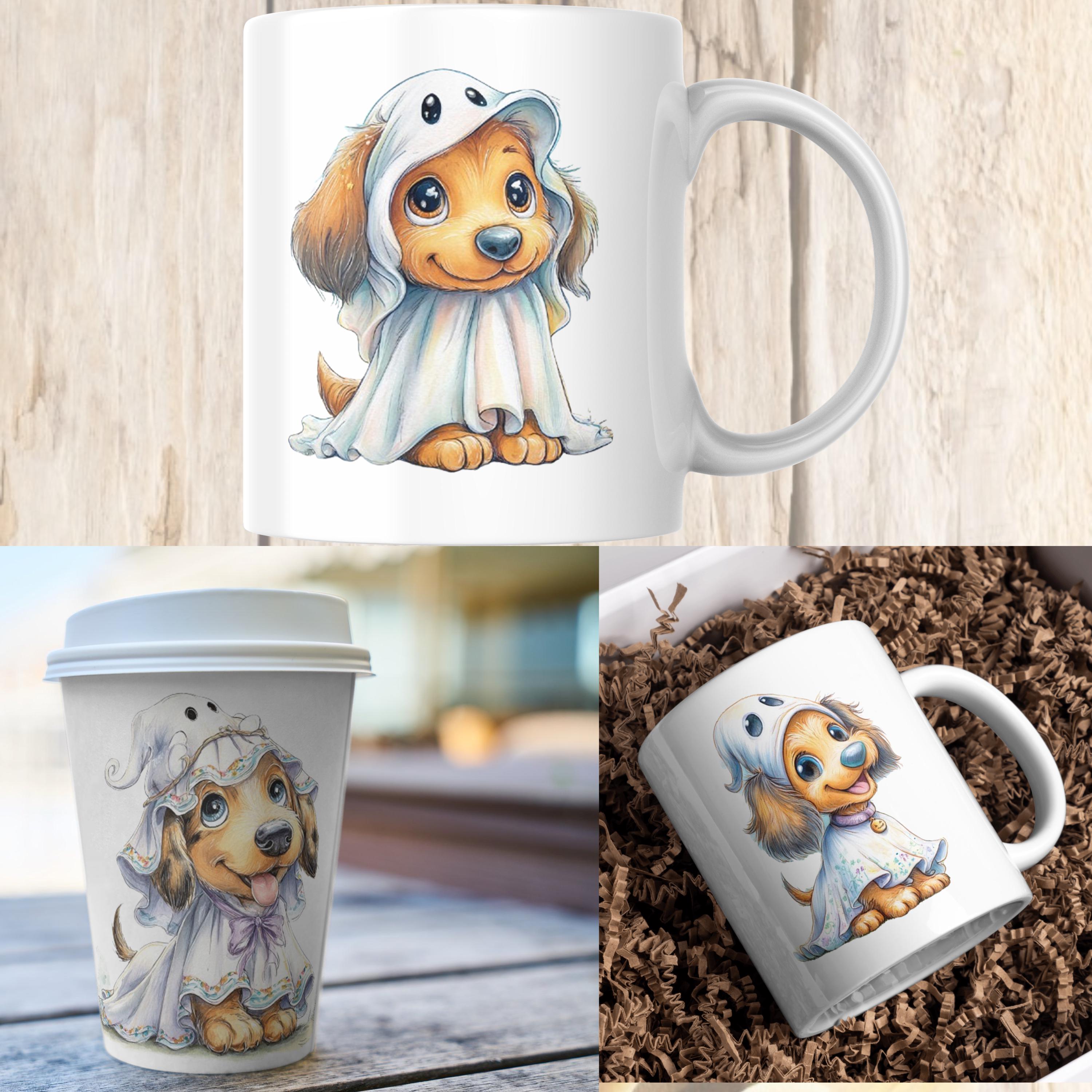 Dachshund Ghost Watercolor PNG SVG Bundle, 18 Cute Halloween Dog ...