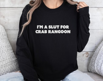 Crab Rangoon Long Sleeve Shirt, Funny Foodie Graphic Tee