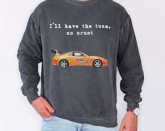 Bluza z nadrukiem JDM Tuna No Crust z zabawnym cytatem z filmu