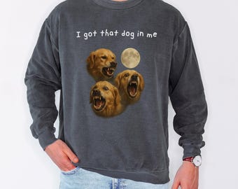 Sudadera con cuello redondo y meme de golden retriever, regalo para amantes de los perros