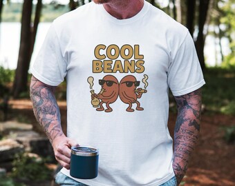 Camiseta divertida de marihuana Cool Beans, camiseta gráfica con humor de fumeta, camiseta unisex de algodón, regalo de dibujos animados para fumetas, camiseta con vibras relajantes de 420