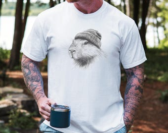 Capybara Beanie Comfort Colors T-Shirt, Weirdcore Animal Tee
