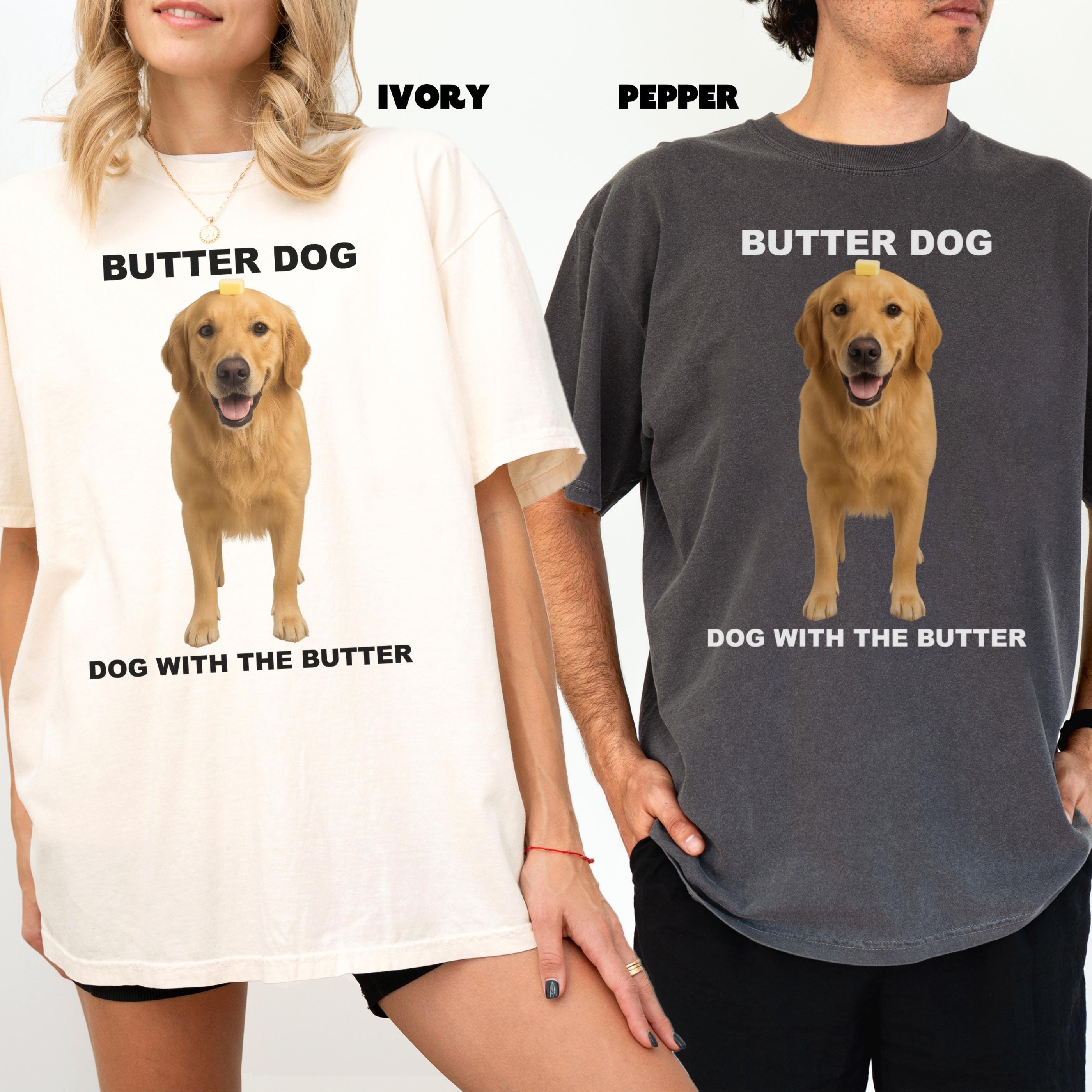 バタードッグミームTシャツ、面白い犬のグラフィックTシャツ、ユニ