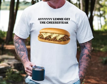 Camiseta gráfica divertida de filete de queso, camiseta con meme de Filadelfia