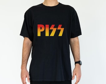 Camiseta parodia de la banda PISS, camiseta musical divertida, colores cómodos