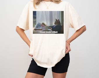 Smoke a Blunt Cat Tee, Comfort Colors Stoner Shirt