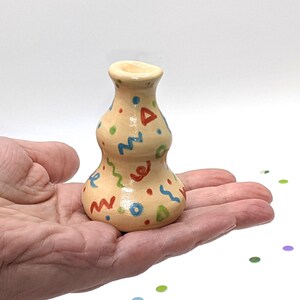 Handmade Ceramic Mini Vase, Party Pattern