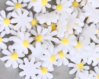 Tiny White Daisy Flatback 10mm Sewing Embellishments Jewelry Decoden Resin Filler Handmade Craft Supplies Faux Flowers Ephemera Mini Flower