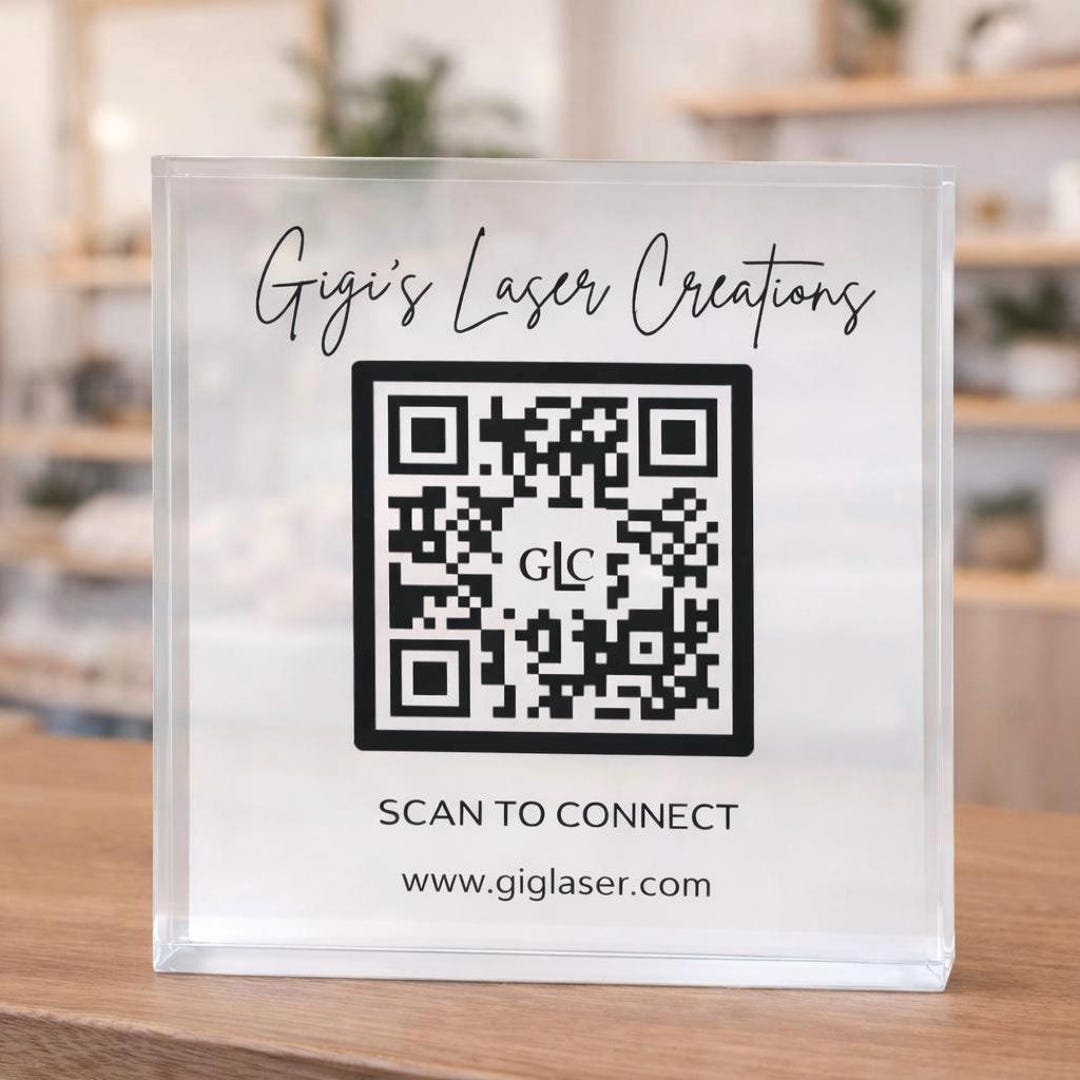 Custom Acrylic QR Code Business Logo Signage UV Printed Google Review ...