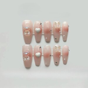Pink Teddy / Pink / 3D Teddy Gems Corazón Mariposa / Perla / Ombre/