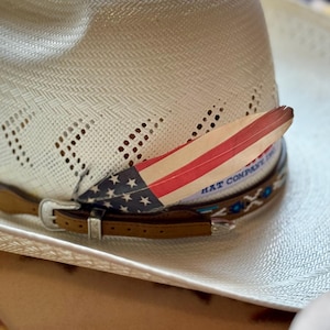 American Flag Hat Feather: Western Cowboy Hat Accessory