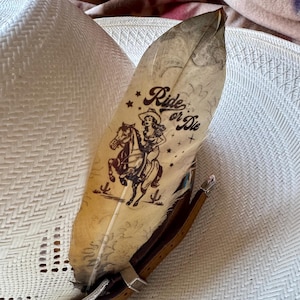 Ride Or Die Hat Feather: Western Cowboy Cowgirl Hat Accessory