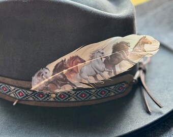Say When Hat Feather: Western Style Tombstone Cowgirl Cowboy Hat