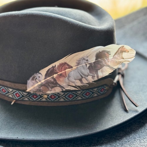 Plume de cheval sauvage crème, accessoire pour chapeau de cowboy, breloque style western