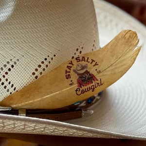 Stay Salty Cowgirl, Hat Feather, Cowboy Hat Accessories, Western Fashion, Hat Accessory, Boho Hat Feather, Hat Decoration, Western Style