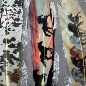 Wild Sunset Horses Design #6, Hat feather, Cowboy Hat Accessories, Western Fashion, Cowgirl Hat Feather, Boho Hat Feather