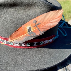 Cowboy Prayer Design #14, Hat feather, Cowboy Hat Accessories, Western Fashion, Cowgirl Hat Feather, Boho Hat Feather