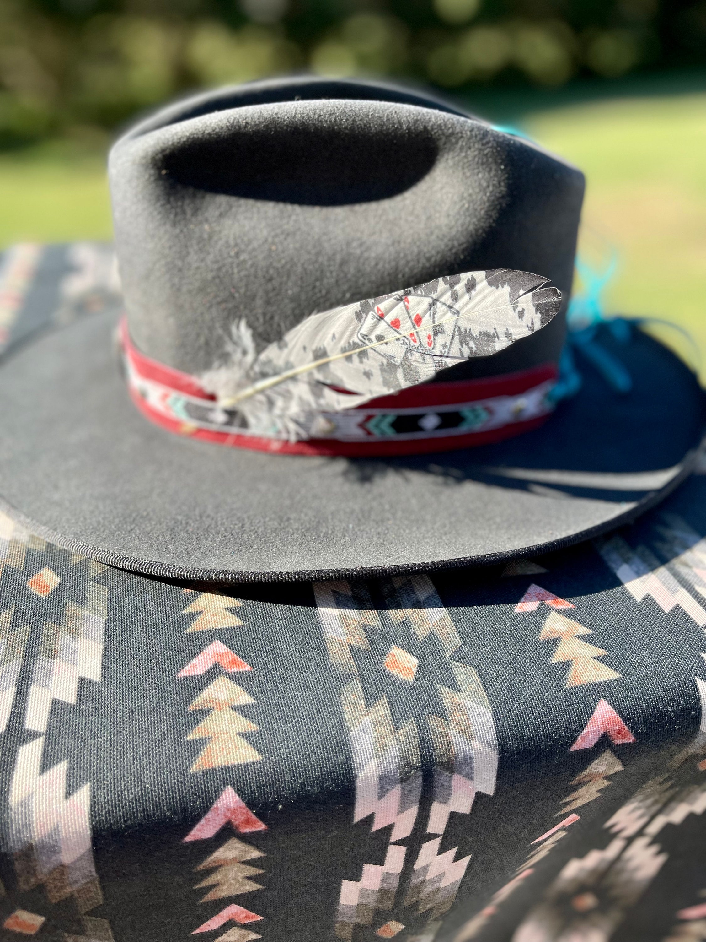 Aces High Design 10, Hat Feather, Cowboy Hat Accessories, Western