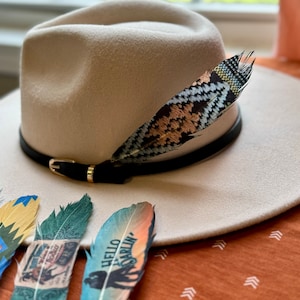 Night Weaver feather, Hat feather, Hat Accessories, Western Fashion, Cowgirl Hat Feather, Boho Hat Feather, Cowboy, Hat Decor