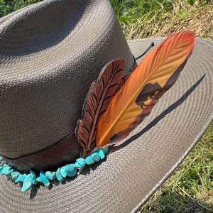 Buffalo Sunset Western Hat Feather: Cowgirl Cowboy Hat Accessory, Native-Inspired Decor