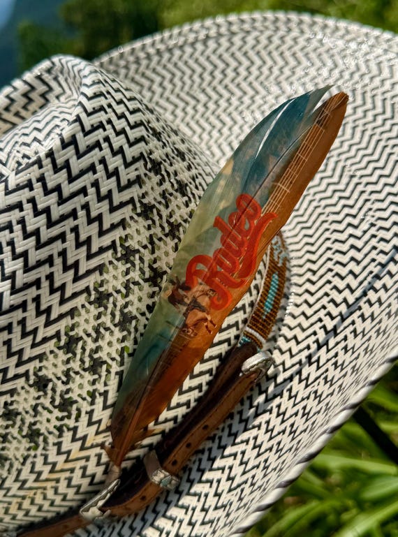 Designer Feather Western Rodeo Cowboy Hat Feather Hat Accent for Cowboy Hats – Handmade Western Hat  main image 3