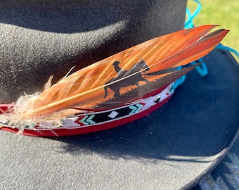 Lone Rider Feather, Cowboy Hat Accessory, Western Feather