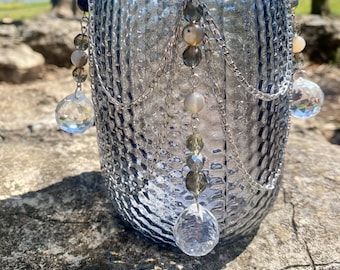 Gray Agate Sun Catcher Vase (Hanging)