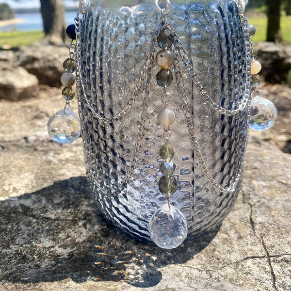 Gray Agate Sun Catcher Vase (Hanging)