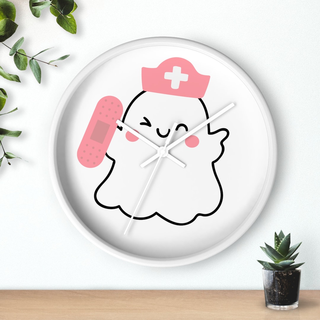 Cute Nurse Wall Clock Halloween Cute Ghost Clock for Nurse Etsy