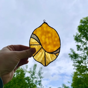 Citron - Attrape-soleil en vitrail