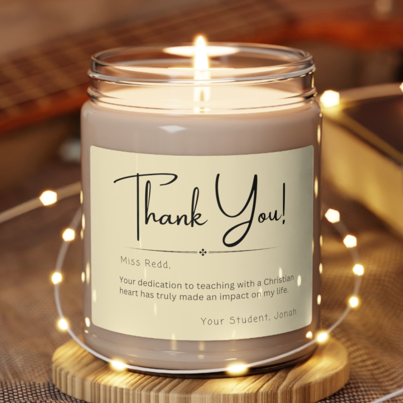 Personalized Teacher Candle Gift Thank You Teacher Candle Soy Etsy