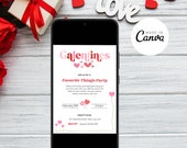 Editable Galentine's Day Party Invitation Favorite Things Valentines Party Girl's Night Party Digital Text Invite Instant Download