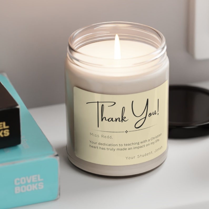 Personalized Teacher Candle Gift Thank You Teacher Candle Soy Etsy