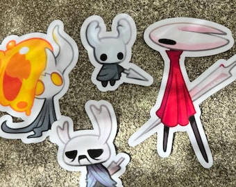 tiny hollow knight / silksong stickers!! hornet, little ghost, ZOTE, broken vessel