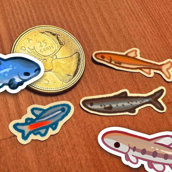 tiny fish stickers!!