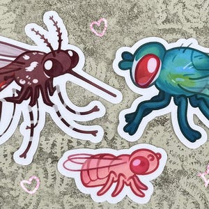 fliegen sticker!! Fruchtfliege, Flaschenfliege, Stechmücke (Drosophila melanogaster)!!